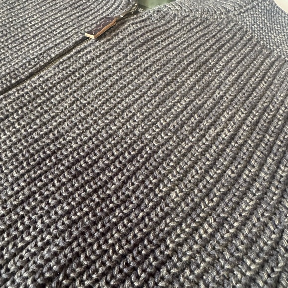 Eddie Bauer Olive Zip Up Chunky Cardigan - Cable Knit - Ribbed Trim - Mens Small - Picture 4 of 11